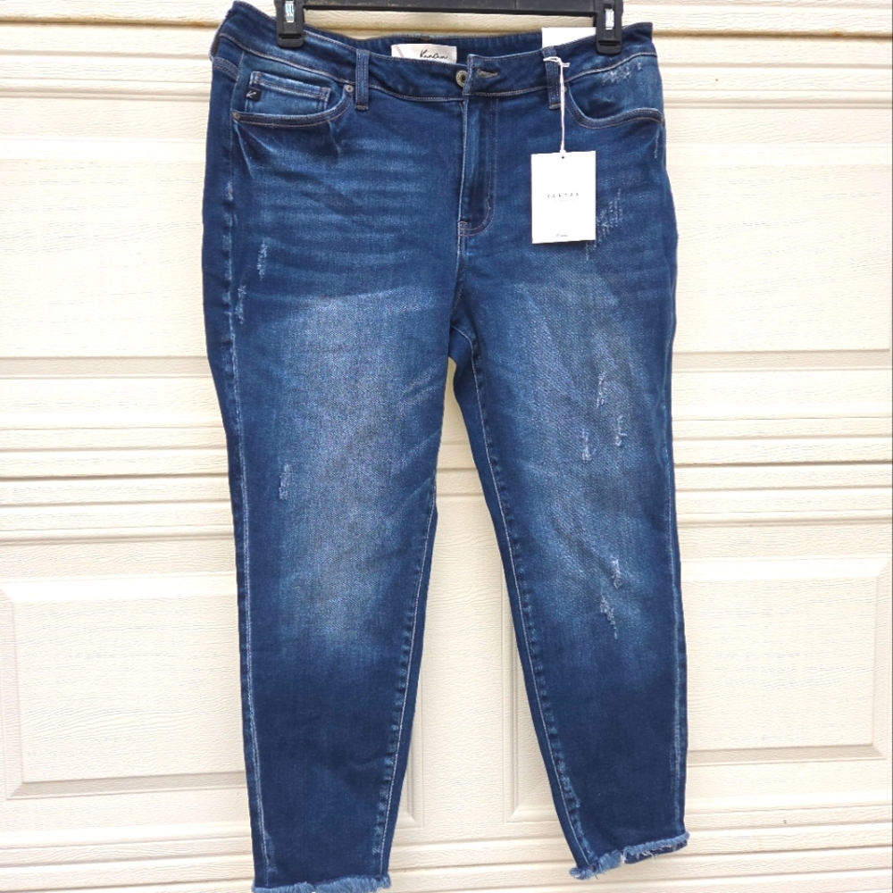 KanCan Women's Dark Blue Ankle Jeans